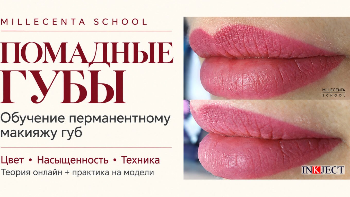 Помадные губы - курс перманентного макияжа губ. Онлайн, практика на моделях
